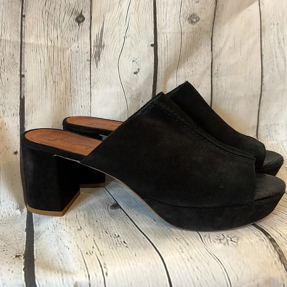 Free People Black peep toe platform heels - Picture 2 of 8